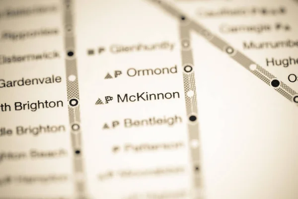 Stacja Mckinnon Mapa Metra Melbourne — Zdjęcie stockowe