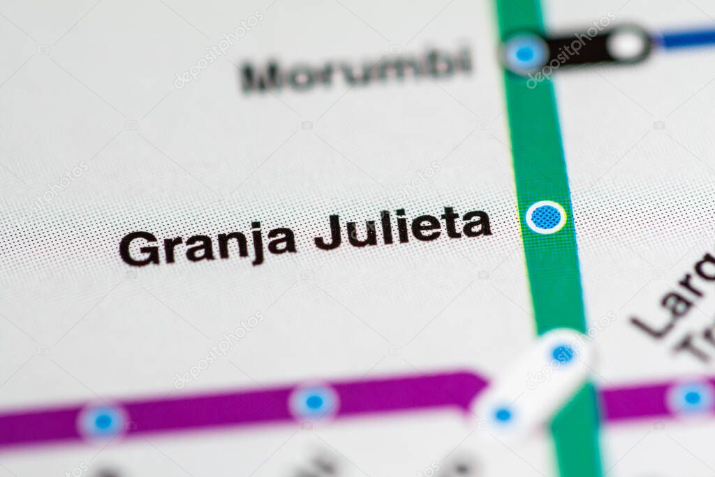 Granja Julieta Station. Sao Paolo Metro map.
