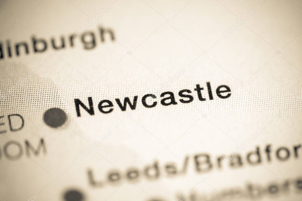 Newcastle, England, UK cartography illustration, geography map 