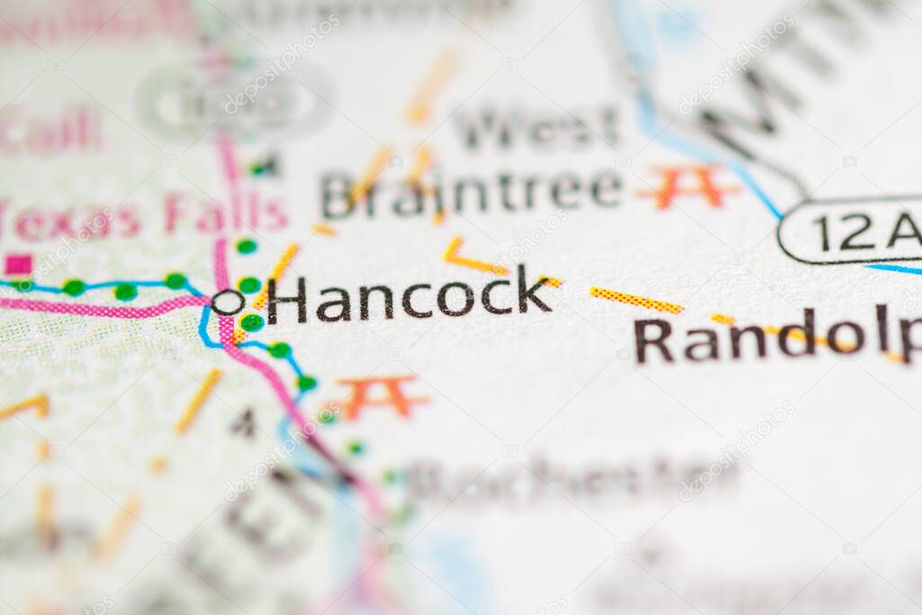Hancock. Vermont. USA map