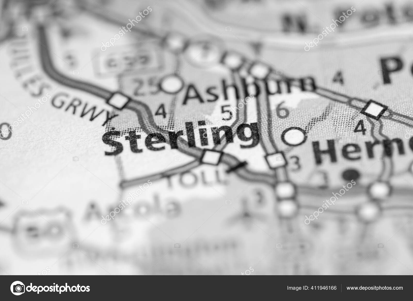 Sterling Virginia Usa Road Map Concept Stock Photo by