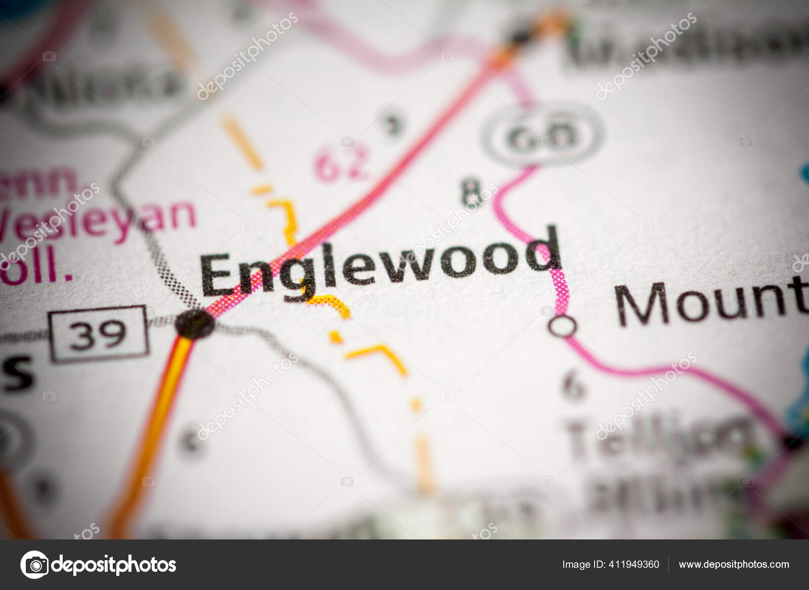 Englewood Tennessee Usa Road Map Concept Stock Photo by