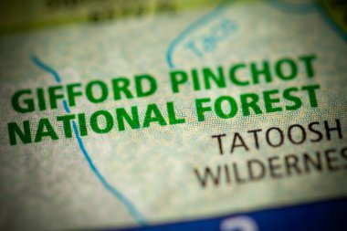 Gifford Pinchot National Forest. Washington. USA map clipart