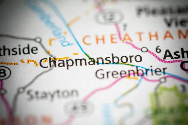 Chapmansboro Tennessee Estados Unidos Mapa Carreteras Concepto —  Fotos de Stock