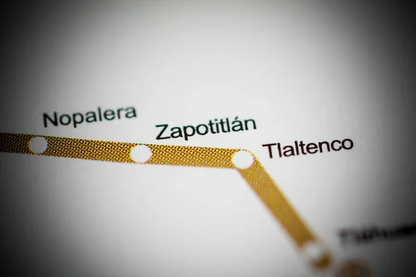 Zapotitlan Station Mexico City Metro Map — Stock Photo, Image