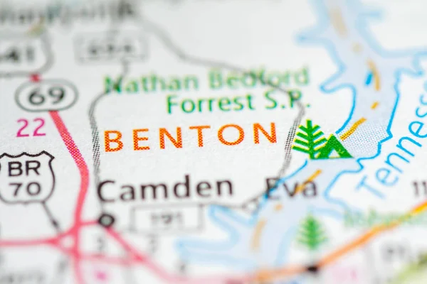 Benton Tennessee États Unis Feuille Route Concept — Photo