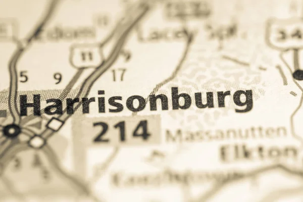 Harrisonburg Virginia Usa Kartkoncept — Stockfoto