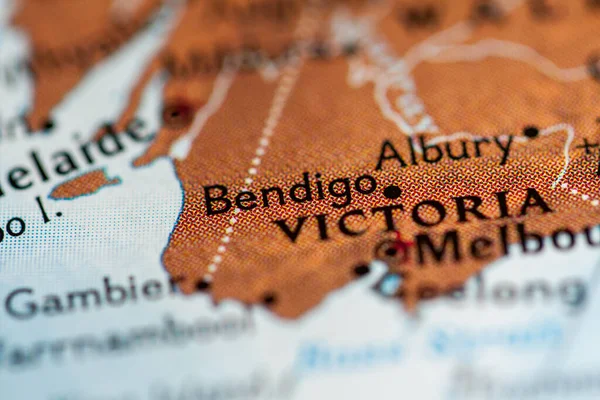 Bendigo Australia Travel Map — Stock Photo, Image