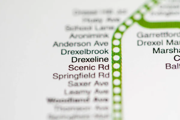 Drexeline Stationen Philadelphia Metro Karta — Stockfoto