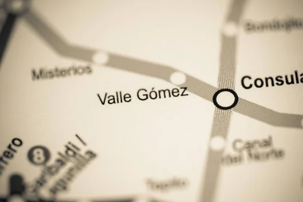 Estação Valle Gomez Mapa Metrô Cidade México — Fotografia de Stock