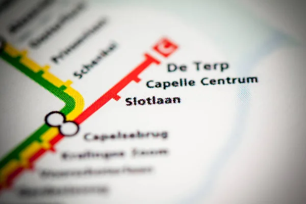 Slotlaan Állomás Rotterdami Metrótérkép — Stock Fotó