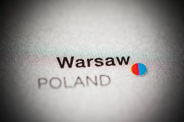 Varşova Polonya Haritalama Haritası — Stok fotoğraf