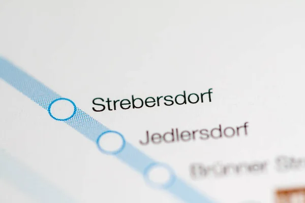 Strebersdorf Állomás Bécsi Metrótérkép — Stock Fotó