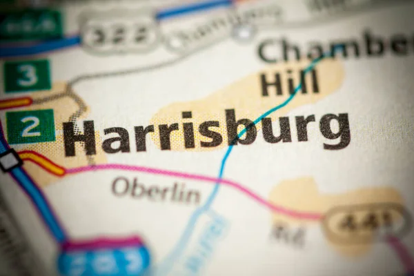 Harrisburg Pennsylvania Kaart Verenigde Staten — Stockfoto