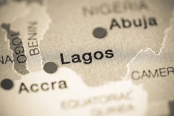 Lagos Nigeria Cartografía Ilustración Mapa Geográfico — Foto de Stock