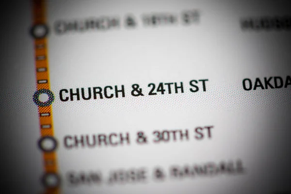 Church 24Th Station Mapa Del Metro San Francisco — Foto de Stock