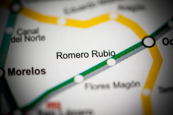 Estação Romero Rubio Mapa Metrô Cidade México — Fotografia de Stock
