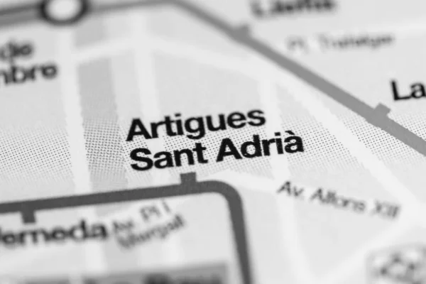 Estação Artigues Sant Adria Mapa Metro Barcelona — Fotografia de Stock