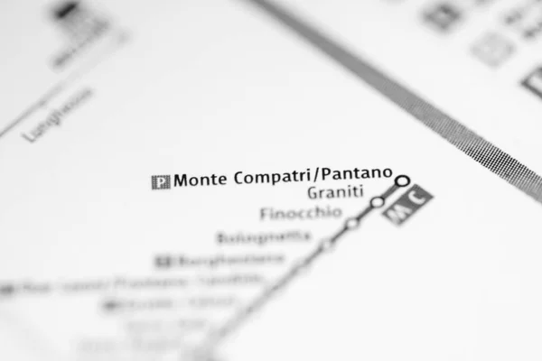 Monte Compatri Pantano Station Mapa Metra Řím — Stock fotografie