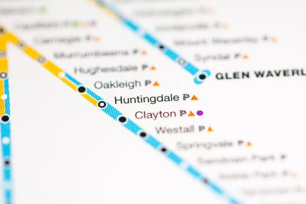ハンティンデール駅 メルボルン地図 — ストック写真