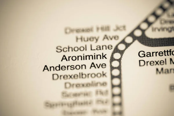 Estação Aronimink Filadélfia Mapa Metro — Fotografia de Stock