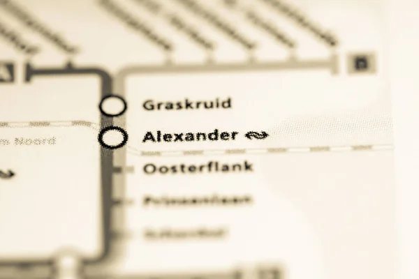 亚历山大站鹿特丹地铁地图 — 图库照片