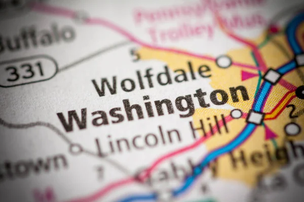 Washington Pennsylvania Mapa Usa — Foto de Stock