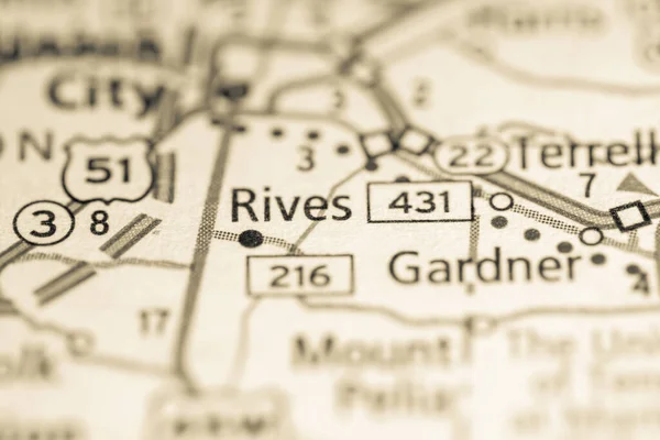 Rives Tennessee Abd Yol Haritası Kavramı — Stok fotoğraf