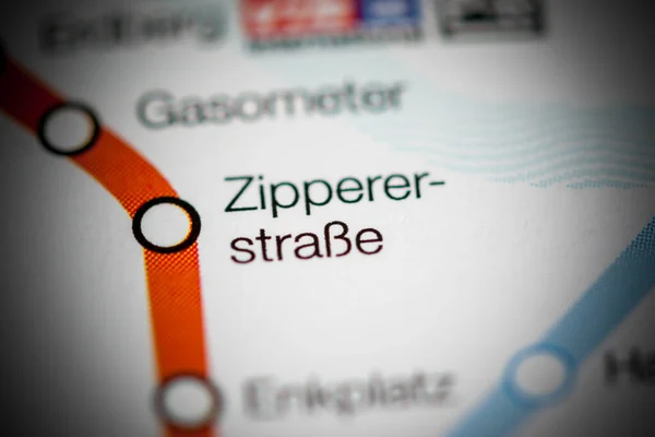 Stanice Zippererstrasse Mapa Metra Vídeň — Stock fotografie