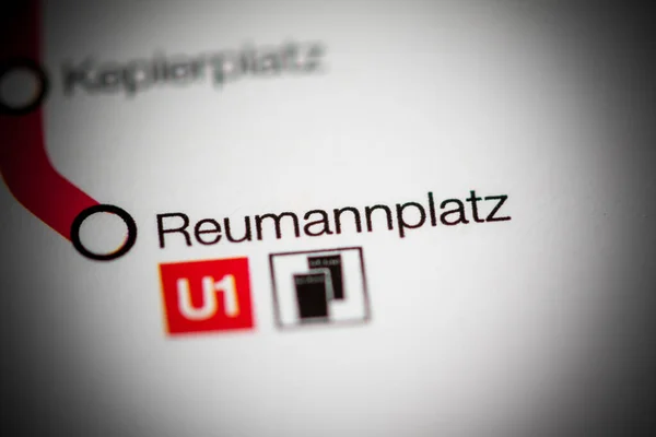 Reumannplatz Állomás Bécsi Metrótérkép — Stock Fotó