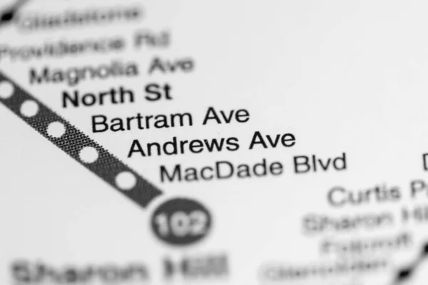 Σταθμός Λεωφόρου Άντριους Φιλαδέλφεια Metro Χάρτη — Φωτογραφία Αρχείου