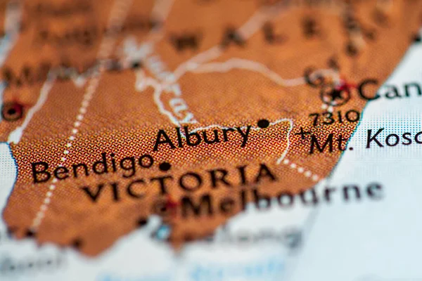 Albury Australia Travel Map — Stock Photo, Image