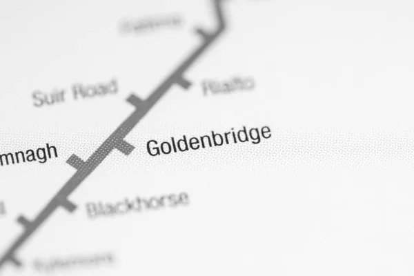 ゴールデンブリッジ駅 ダブリン地下鉄地図 — ストック写真