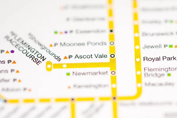 Ascot Vale Station Carte Métro Melbourne — Photo