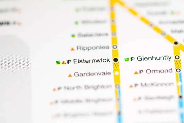 Elsternwick駅 メルボルン地図 — ストック写真