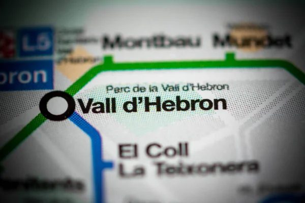 Estação Vall Hebron Mapa Metro Barcelona — Fotografia de Stock