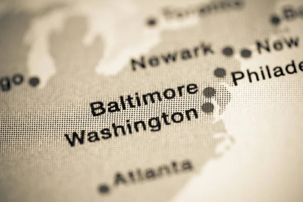 Baltimore Maryland Eua Cartografia Ilustração Mapa — Fotografia de Stock