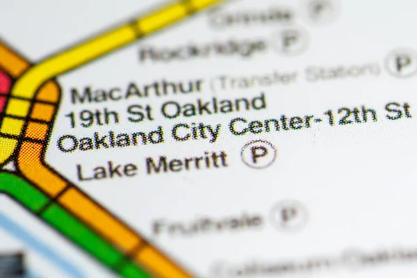 Stazione Oakland City Center Mappa Metropolitana San Francisco — Foto Stock