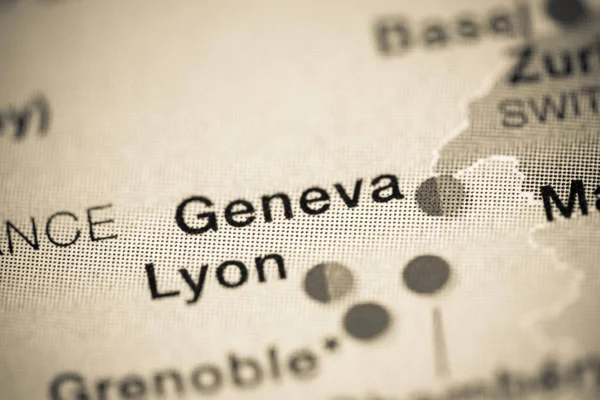 Ginevra Svizzera Cartografia Illustrazione Carta Geografica — Foto Stock