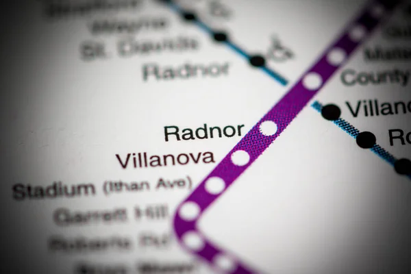 Σταθμός Ράντνορ Φιλαδέλφεια Metro Χάρτη — Φωτογραφία Αρχείου