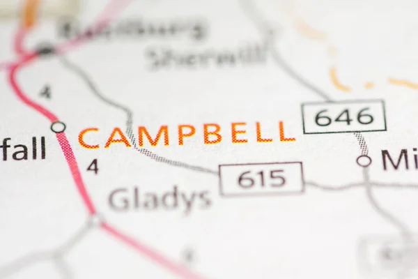 キャンベルだ バージニア州 アメリカ地図の概念 — ストック写真
