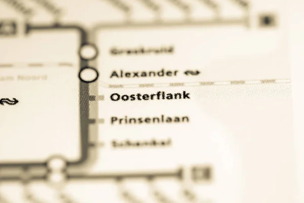 Oosterflank Állomás Rotterdami Metrótérkép — Stock Fotó