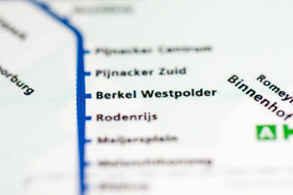 Berkel Westpolder车站鹿特丹地铁地图 — 图库照片