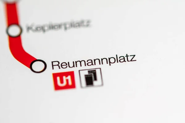 Reumannplatz Station Wien Metro Karta — Stockfoto