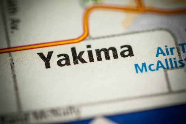 Yakima Washington Stati Uniti Viaggio Mappa — Foto Stock