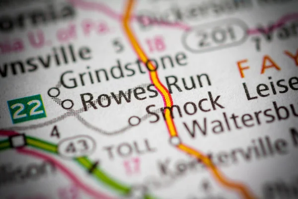 Rowe Run 宾夕法尼亚美国地图 — 图库照片