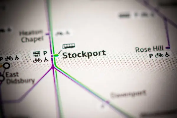 Stockport Station Manchester Metro Map — Stock Photo, Image