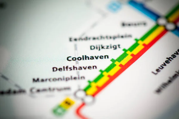 Coolhaven Állomás Rotterdami Metrótérkép — Stock Fotó