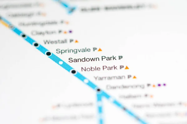 サンドダウン パーク駅 メルボルン地図 — ストック写真