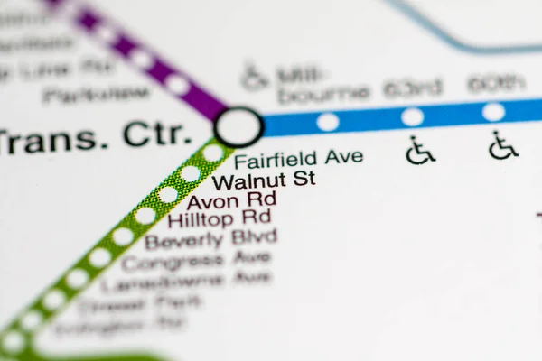 Valnötsstationen Philadelphia Metro Karta — Stockfoto